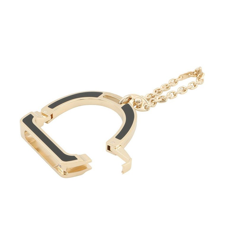 エルメス グローブホルダー イデアル ブラック/シャンパンゴールド金具 メタル HERMES 手袋ホルダー 黒