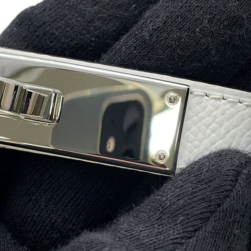 エルメス ケリーベルト18 ニューホワイト/シルバー金具 エプソン K刻印 HERMES べルト 白