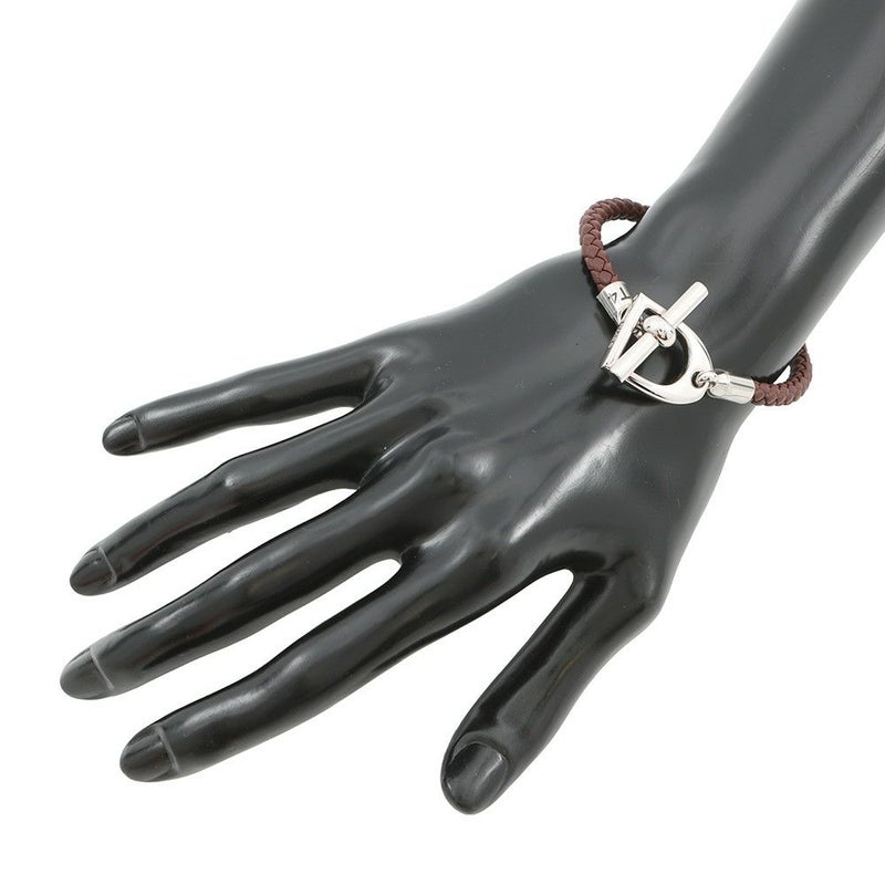 エルメス ブレスレット エトリエ ブラウン/シルバー金具 スイフト サイズT4 HERMES アクセサリー