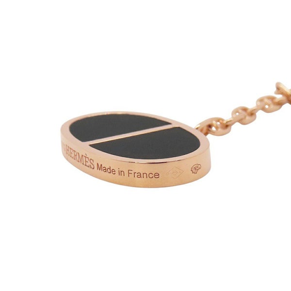 エルメス ピアス シェーヌダンクル ヴェルソ K18PGピンクゴールド/ブラックセラミック HERMES ジュエリー