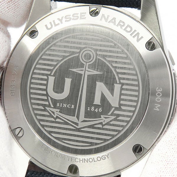 ユリスナルダン ダイバー 8163-175/93 ULYSSE NARDIN 腕時計 ブルー文字盤
