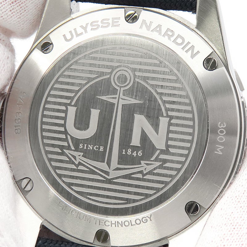 ユリスナルダン ダイバー 8163-175/93 ULYSSE NARDIN 腕時計 ブルー文字盤