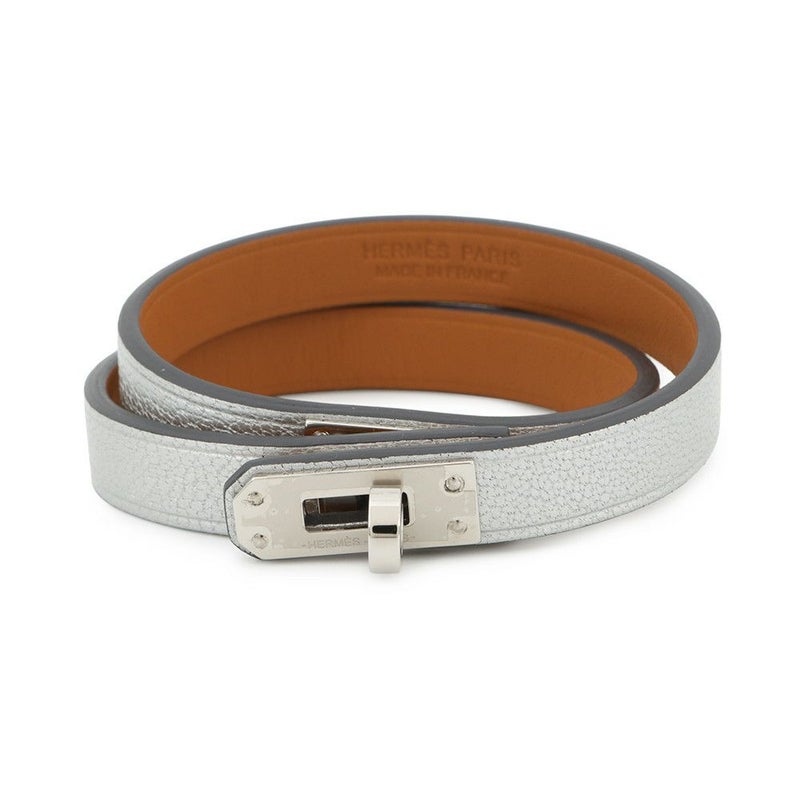 エルメス ブレスレット ケリー ドゥブルトゥール アルジャン/シルバー金具 シェブルシャムキラ K刻印 サイズT2 アクセサリー