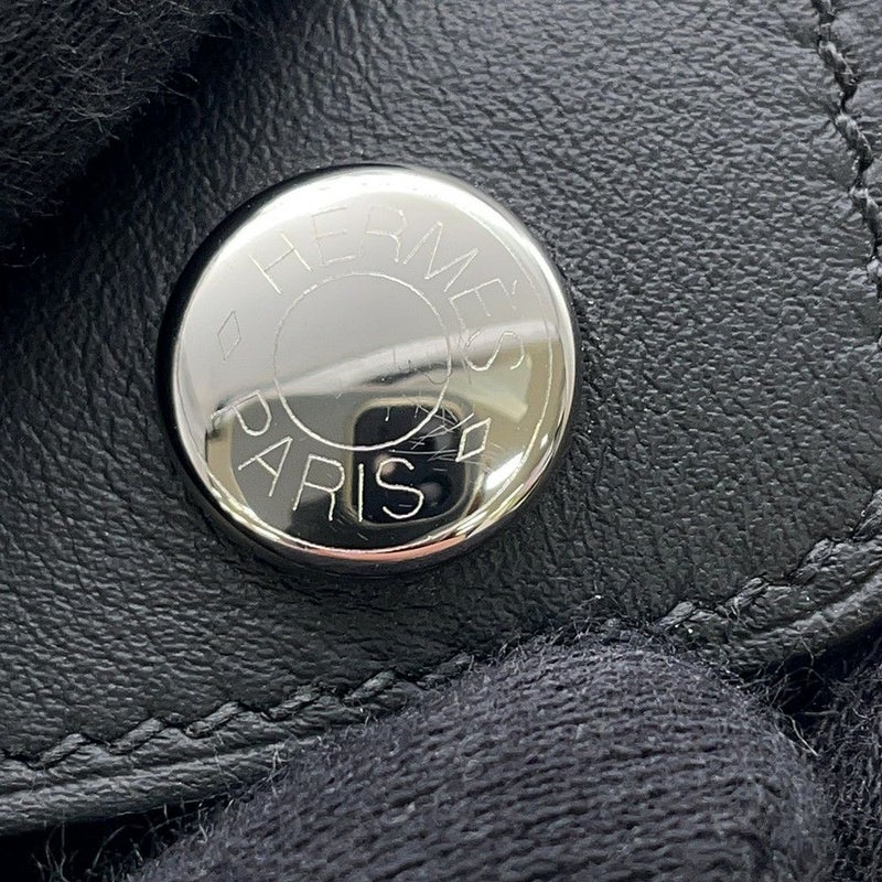 ルメス カードケース エルメスナップ カードケース ブラック/シルバー金具 スイフト W刻印 HERMES 名刺入れ 黒