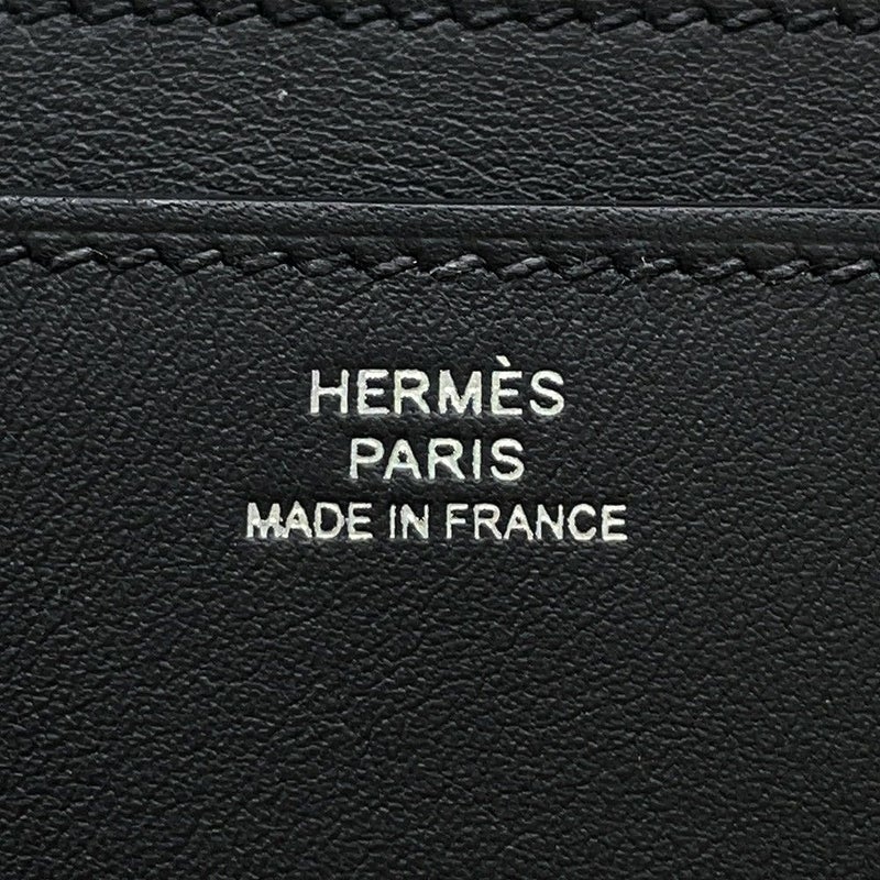 ルメス カードケース エルメスナップ カードケース ブラック/シルバー金具 スイフト W刻印 HERMES 名刺入れ 黒