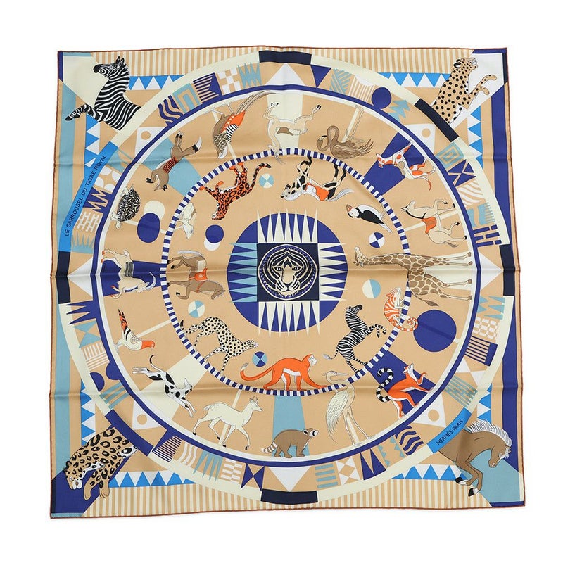 エルメス スカーフ カレ90 ロイヤルタイガーのカルーセル Le Carrousel du Tigre シルク HERMES 2025春夏