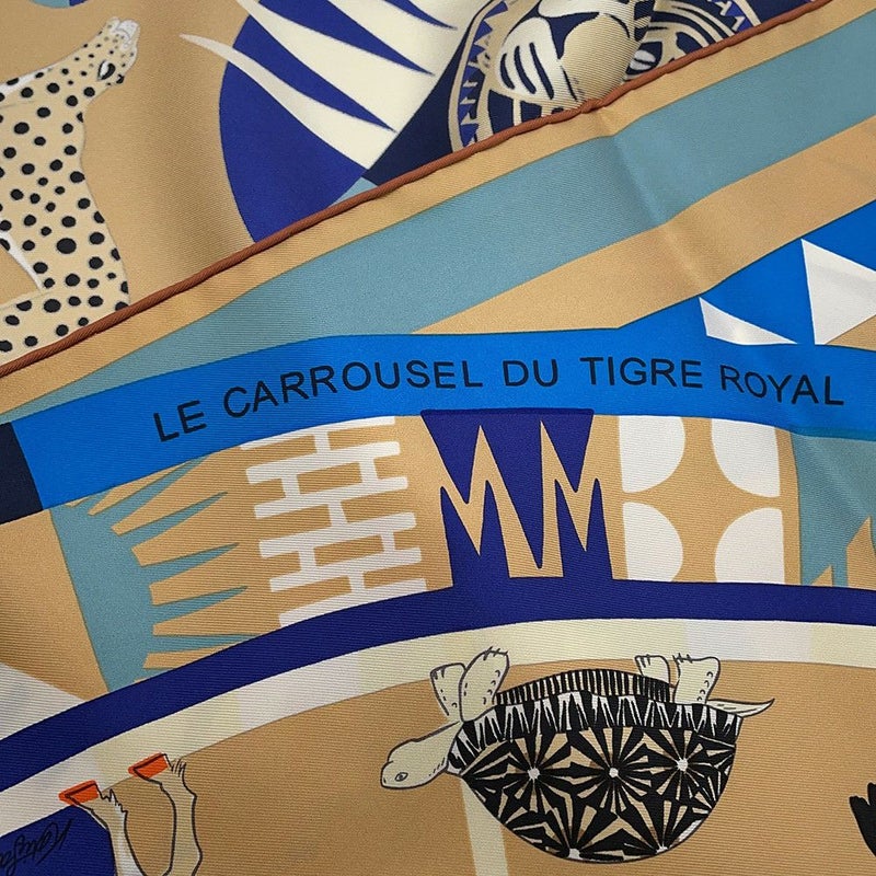 エルメス スカーフ カレ90 ロイヤルタイガーのカルーセル Le Carrousel du Tigre シルク HERMES 2025春夏