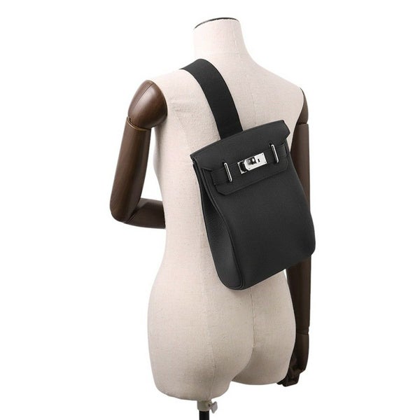 エルメス ボディバッグ ケリー アッカドPM ブラック/シルバー金具 トゴ B刻印 メンズ 黒