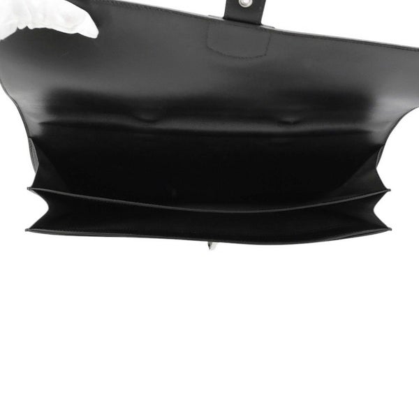 エルメス ブリーフケース サック・ア・デペッシュ41 ブラック/シルバー金具 ボックスカーフ D刻印 メンズ 黒