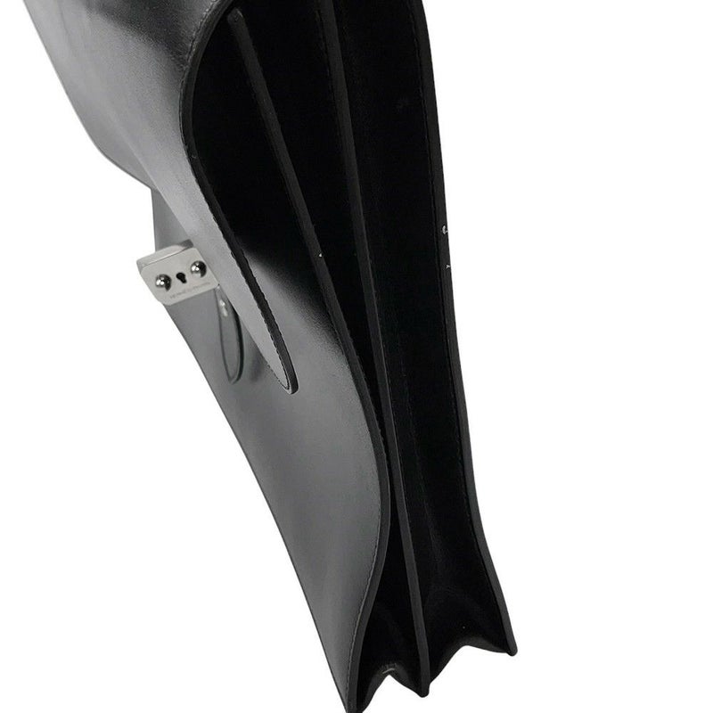 エルメス ブリーフケース サック・ア・デペッシュ41 ブラック/シルバー金具 ボックスカーフ D刻印 メンズ 黒