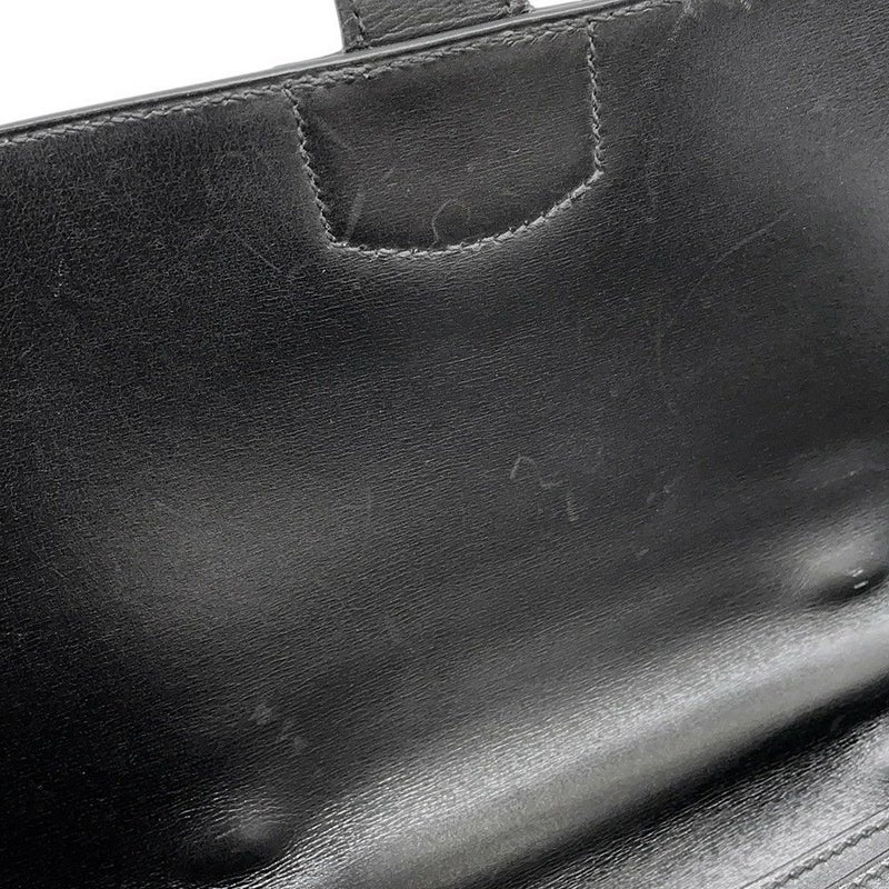 エルメス ブリーフケース サック・ア・デペッシュ41 ブラック/シルバー金具 ボックスカーフ D刻印 メンズ 黒