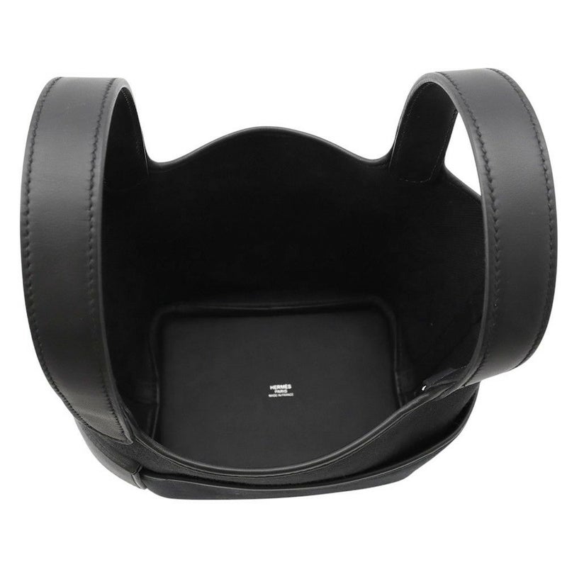 エルメス ハンドバッグ ピコタンロックPM カーゴ ブラック/シルバー金具 トワルゴエラン/スイフト W刻印 黒