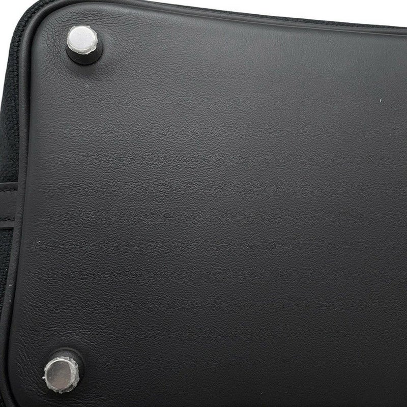 エルメス ハンドバッグ ピコタンロックPM カーゴ ブラック/シルバー金具 トワルゴエラン/スイフト W刻印 黒