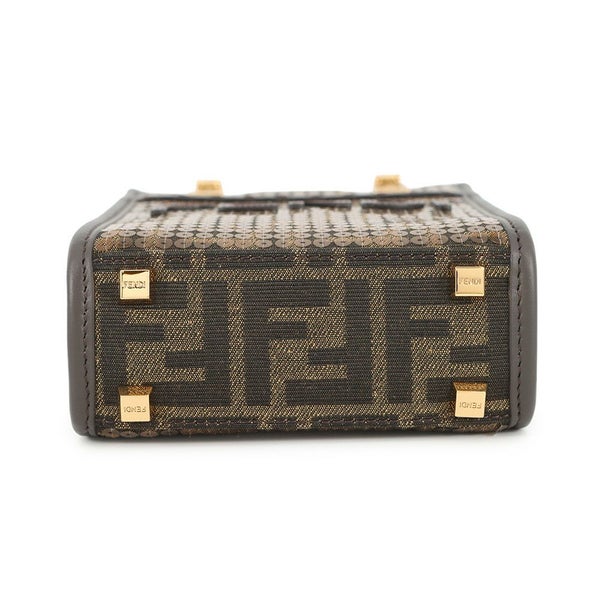 フェンディ ハンドバッグ ズッカ柄 サンシャイン ショッパー ミニ キャンバス スパンコール 8BS051 2way