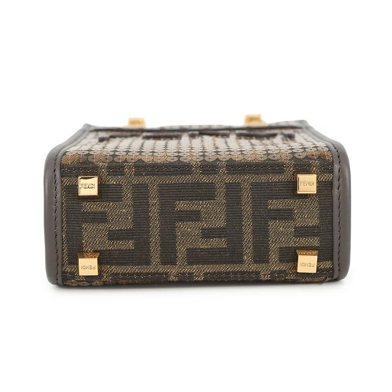 フェンディ ハンドバッグ ズッカ柄 サンシャイン ショッパー ミニ キャンバス スパンコール 8BS051 2way