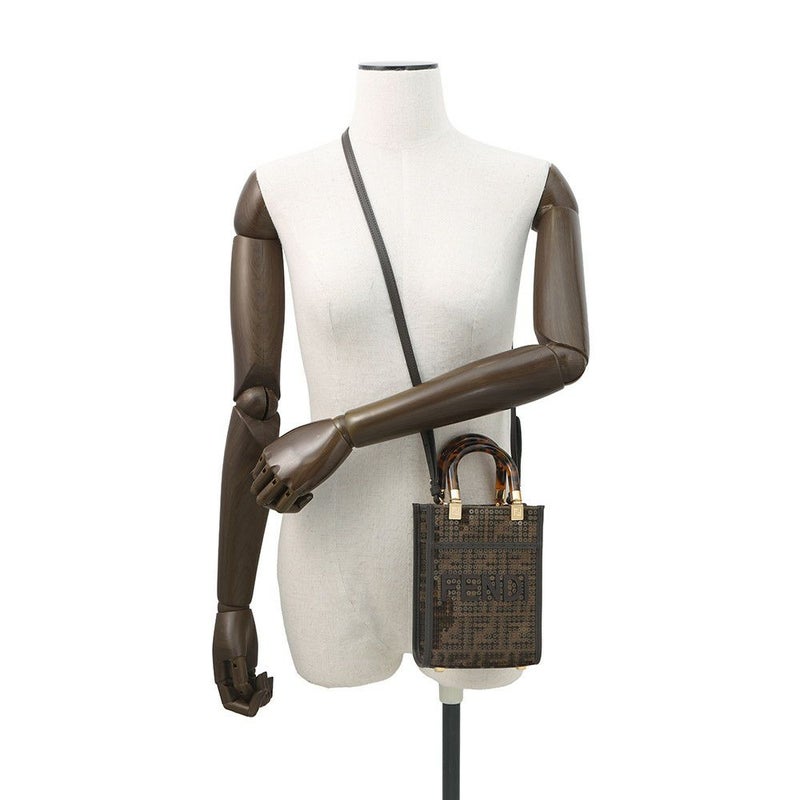 フェンディ ハンドバッグ ズッカ柄 サンシャイン ショッパー ミニ キャンバス スパンコール 8BS051 2way