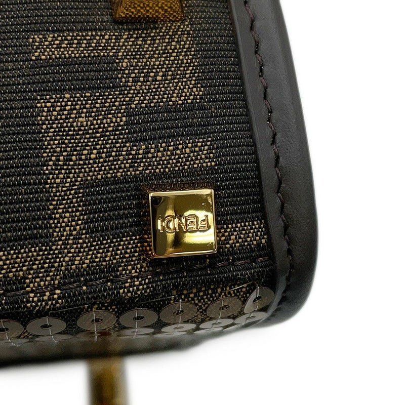 フェンディ ハンドバッグ ズッカ柄 サンシャイン ショッパー ミニ キャンバス スパンコール 8BS051 2way