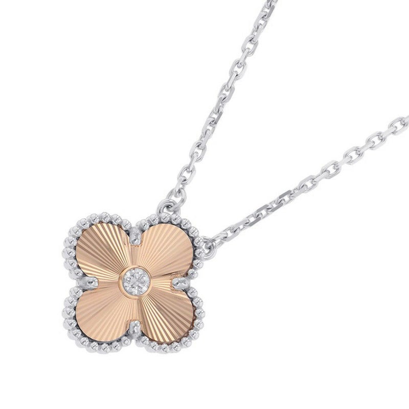 ヴァンクリ ネックレス ヴィンテージ アルハンブラ ギヨシェ ダイヤモンド 1P K18WG/K18PG VCARPNTH00 2024年ホリデー限定