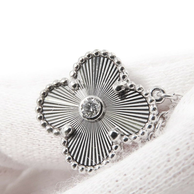 ヴァンクリーフ&アーペル ネックレス ヴィンテージ アルハンブラ ギヨシェ ダイヤ 1P K18WG VCARP6L800 2020年ホリデー限定