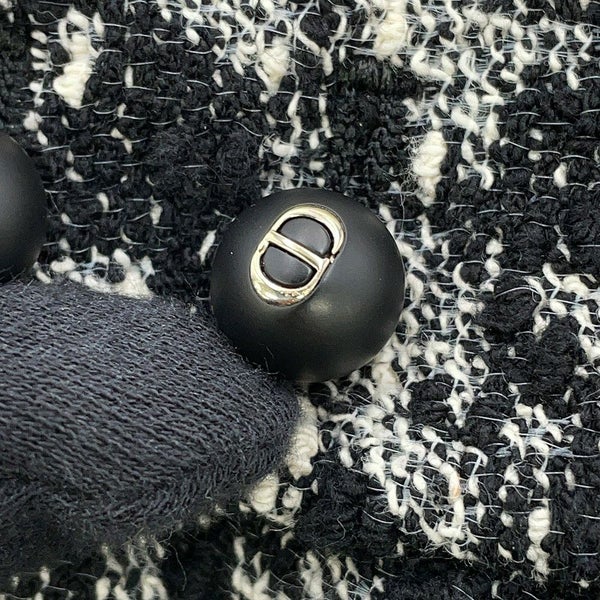 クリスチャン・ディオール ジャケット クロップド 千鳥柄 コットン レディースサイズ36 421V58A7796 アウター 黒