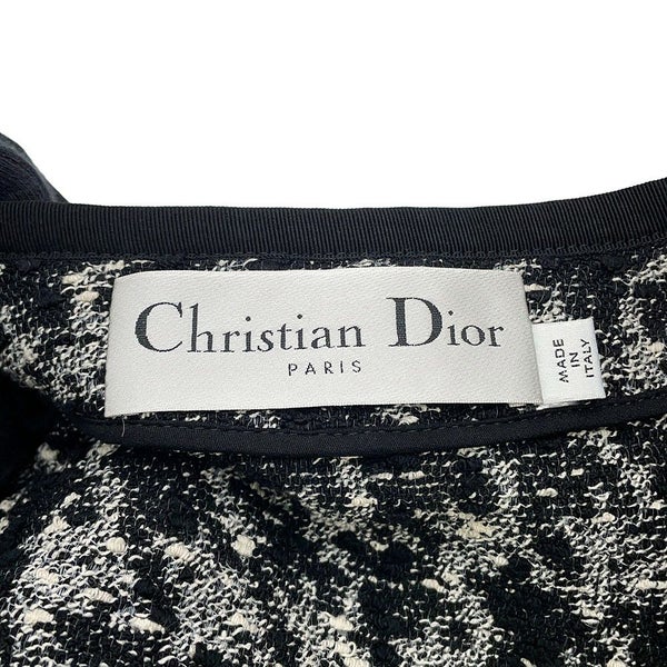 クリスチャン・ディオール ジャケット クロップド 千鳥柄 コットン レディースサイズ36 421V58A7796 アウター 黒