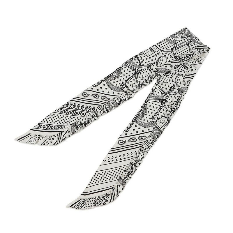 エルメス スカーフ ツイリー フリル エプロン・ドール・バンダナ シルク HERMES 2024年春夏 黒 白