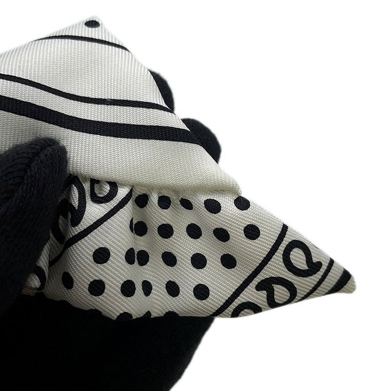 エルメス スカーフ ツイリー フリル エプロン・ドール・バンダナ シルク HERMES 2024年春夏 黒 白