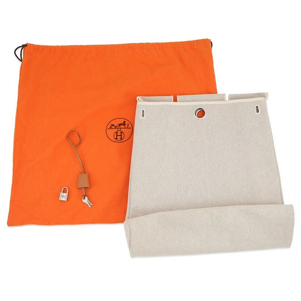 エルメス ショルダーバッグ エールバッグMM エクリュ/ナチュラル/シルバー金具 トワルアッシュ/レザー □E刻印