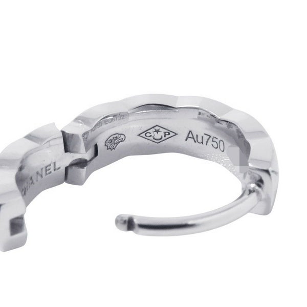 シャネル ピアス ココ クラッシュ コレクション シングル ミニフープ K18WGホワイトゴールド J12687 CHANEL ジュエリー