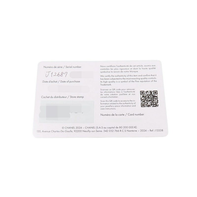 シャネル ピアス ココ クラッシュ コレクション シングル ミニフープ K18WGホワイトゴールド J12687 CHANEL ジュエリー