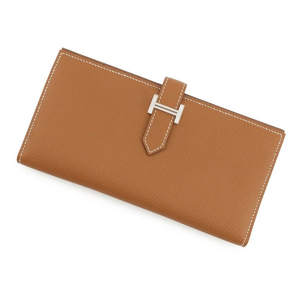 エルメス 長財布 ベアンスフレ ゴールド/シルバー金具 エプソン W刻印 HERMES 財布
