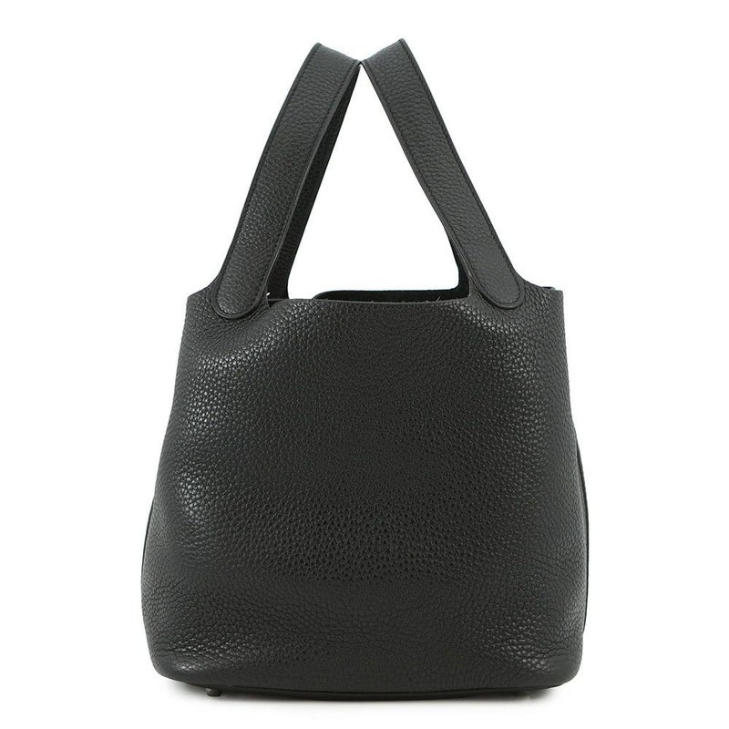 エルメス ハンドバッグ ピコタンロックMM ブラック/シルバー金具 トリヨンクレマンス T刻印 黒