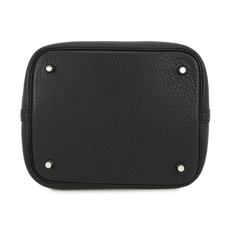 エルメス ハンドバッグ ピコタンロックMM ブラック/シルバー金具 トリヨンクレマンス T刻印 黒