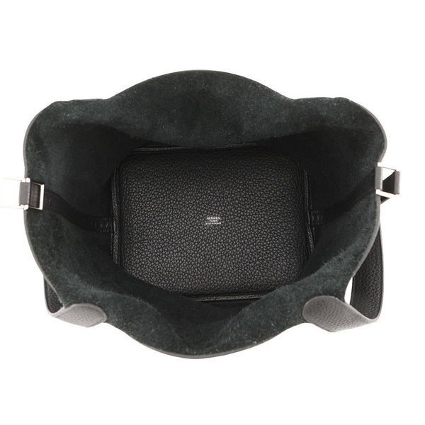 エルメス ハンドバッグ ピコタンロックMM ブラック/シルバー金具 トリヨンクレマンス T刻印 黒