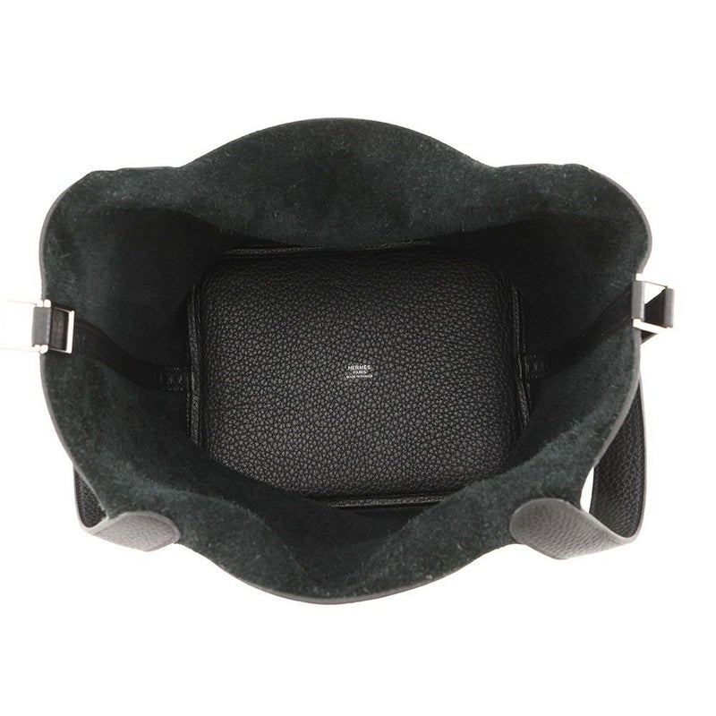 エルメス ハンドバッグ ピコタンロックMM ブラック/シルバー金具 トリヨンクレマンス T刻印 黒