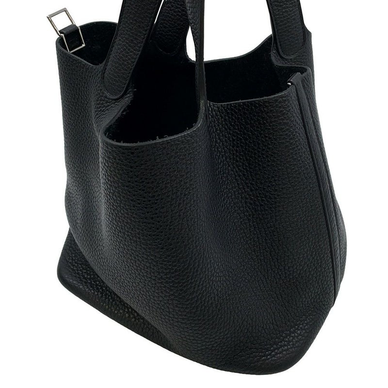 エルメス ハンドバッグ ピコタンロックMM ブラック/シルバー金具 トリヨンクレマンス T刻印 黒