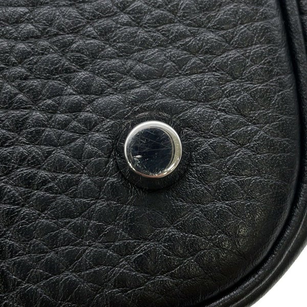 エルメス ハンドバッグ ピコタンロックMM ブラック/シルバー金具 トリヨンクレマンス T刻印 黒