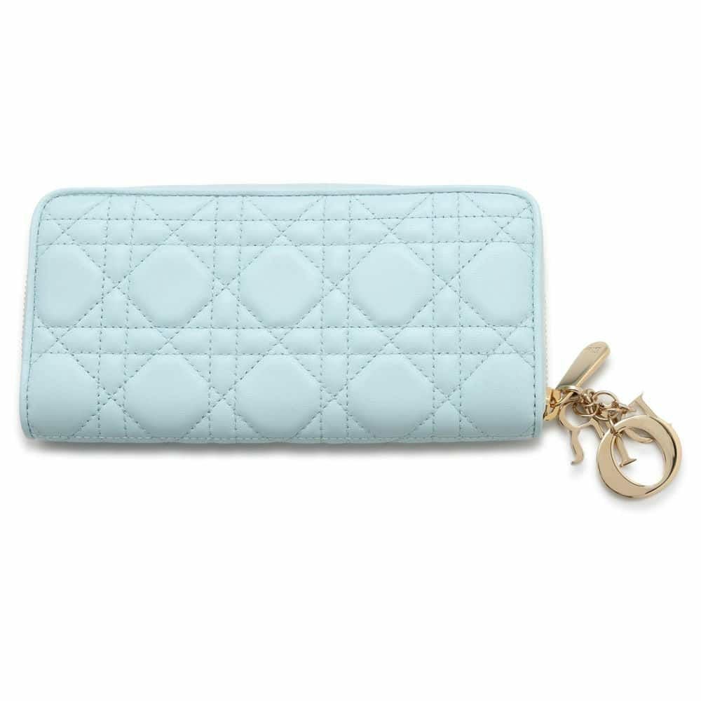Dior クリスチャン ディオール カナージュ 長財布 ブルー シルバー金具 クリスチャンディオール Christian Dior カナージュ チェーン
