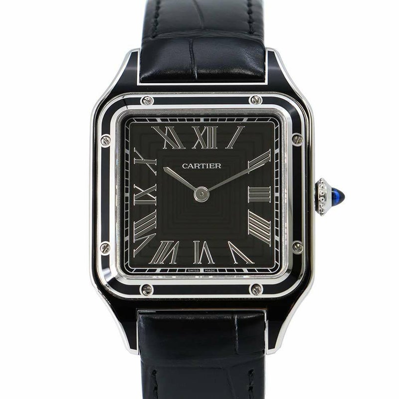 カルティエ サントス デュモン LM WSSA0046 Cartier 腕時計 黒文字盤 手巻き