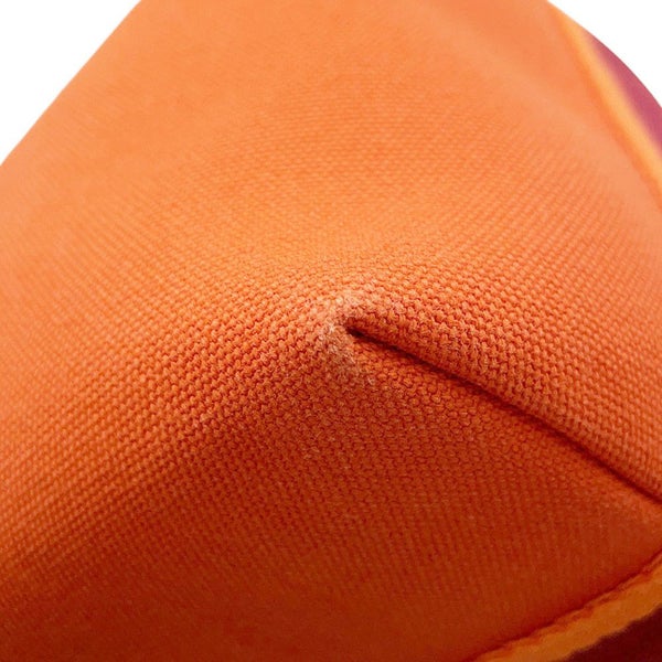 エルメス ポーチ ブリッド・ア・ブラックGM オレンジ/ボルドー シルバー金具 コットン HERMES 小物入れ