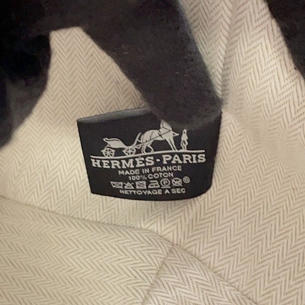 エルメス ポーチ ブリッド・ア・ブラックGM オレンジ/ボルドー シルバー金具 コットン HERMES 小物入れ