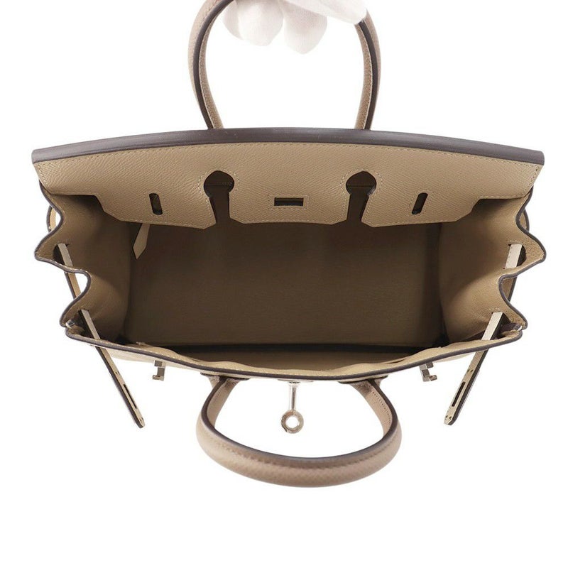 エルメス バーキン25 トリコロール トレンチ/クレ/エトゥープ/シルバー金具 エプソン K刻印 HERMES Birkin ハンドバッグ