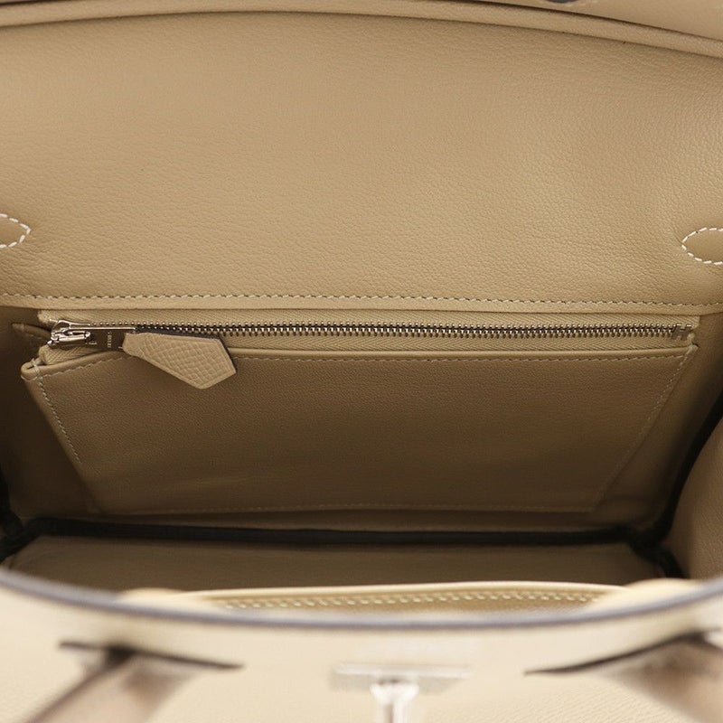 エルメス バーキン25 トリコロール トレンチ/クレ/エトゥープ/シルバー金具 エプソン K刻印 HERMES Birkin ハンドバッグ
