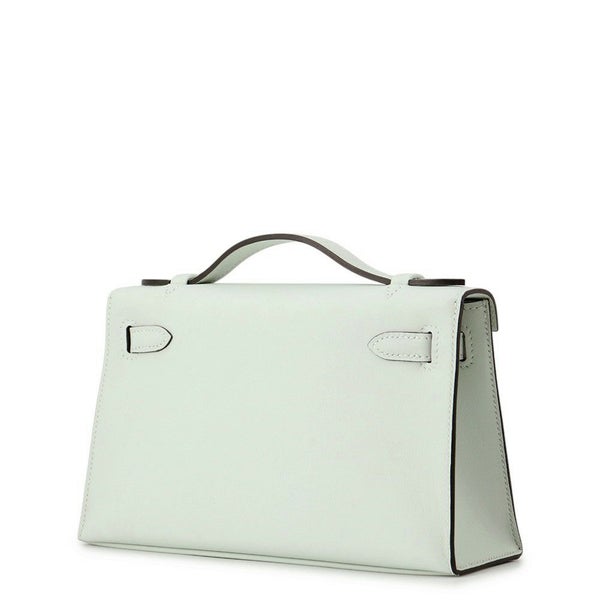 エルメス ハンドバッグ ポシェットケリー ヴェールペパーミント/シルバー金具 スイフト K刻印