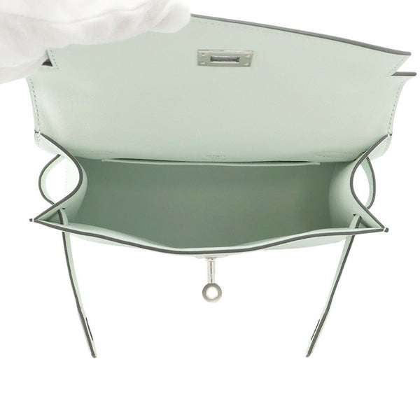 エルメス ハンドバッグ ポシェットケリー ヴェールペパーミント/シルバー金具 スイフト K刻印