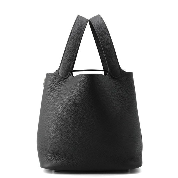 エルメス ハンドバッグ ピコタンロックMM ブラック/シルバー金具 トリヨンクレマンス K刻印 黒