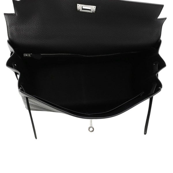 エルメス ハンドバッグ ケリー35 内縫い ブラック/シルバー金具 トゴ K刻印 2wayショルダー 黒