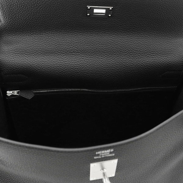 エルメス ハンドバッグ ケリー35 内縫い ブラック/シルバー金具 トゴ K刻印 2wayショルダー 黒