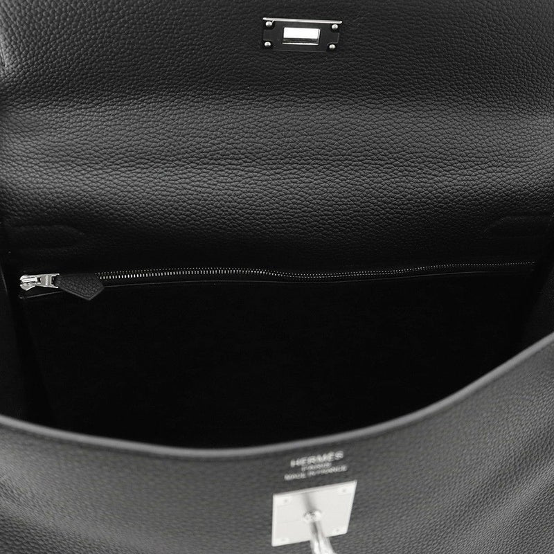エルメス ハンドバッグ ケリー35 内縫い ブラック/シルバー金具 トゴ K刻印 2wayショルダー 黒