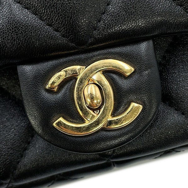 シャネル チェーンショルダーバッグ マトラッセ ココマーク スモール ラムスキン AS3214 CHANEL ワンショルダー 黒